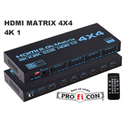 Proficon HDMI MATRIX 4X4 4K 1 υψηλής ποιότητας οικονομικός επιλογέας πηγών εικόνας ήχου επαγγελματική οικιακή χρήση